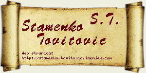 Stamenko Tovitović vizit kartica